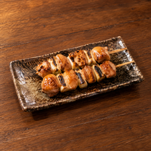 焼き鳥2本を、すっきり盛る