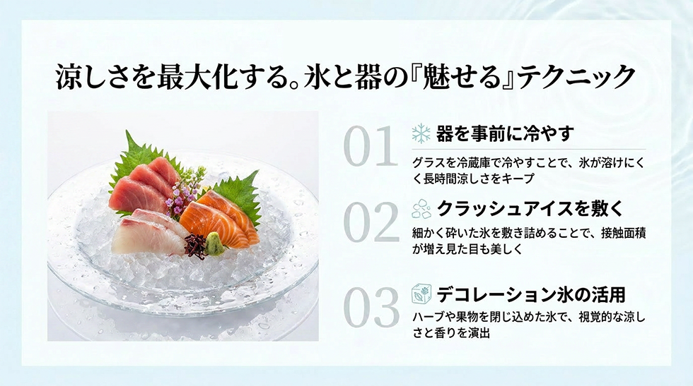 涼しさを最大化する。氷と器の『魅せる』テクニック