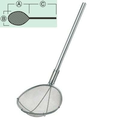 TS 18-8 パイプ 柄給食用すくい網 18cm 極荒目 2.5メッシュ/業務用