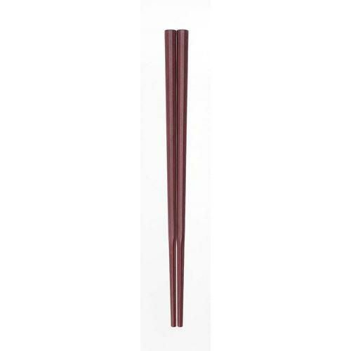 10角 ぐる麺箸 21cm 朱 GM－4014