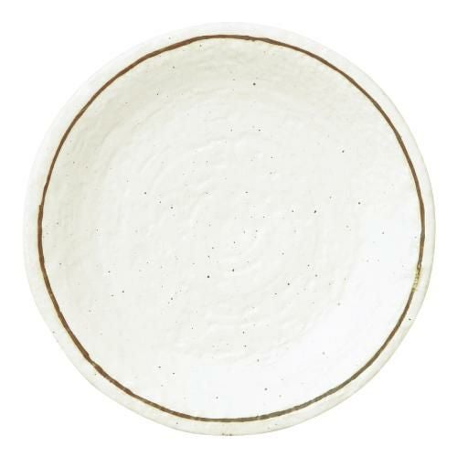 丸皿 粉引ライン 石目5.0皿