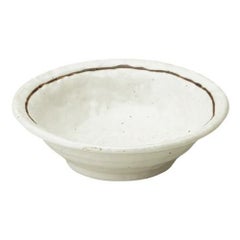 粉引ライン 石目4.0鉢