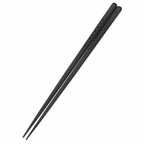 市松柄 六角箸 23cm 黒(G－PET製)
