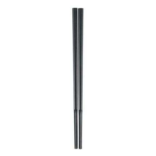 10角 ぐる麺箸 極太 23cm 黒 GM－4051