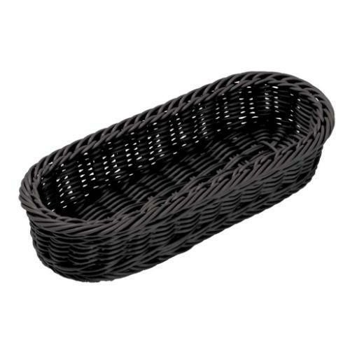 PPラタン 小判型カトラリーバスケット ブラック CB-009-BK ブラック