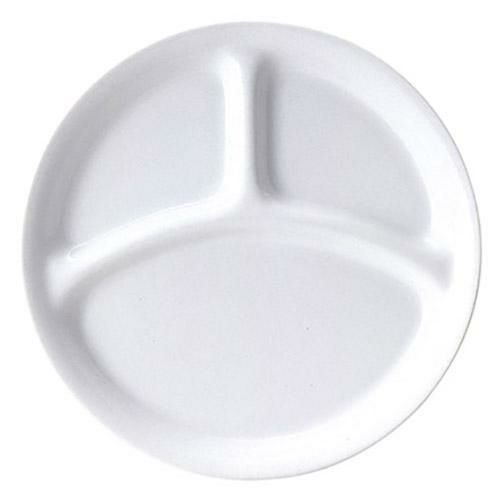 仕切りシリーズ 26cm丸形三つ仕切り皿 /ビュッフェ取皿