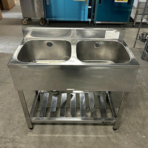 中古】二槽シンク 幅900×奥行450×高さ800 【送料別途見積】【業務用 中古】二槽シンク 幅900×奥行450×高さ800 【送料別途見積】【業務用