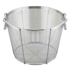 UK 18-8 補強付パンチング平底深型揚ゲザル 48cm