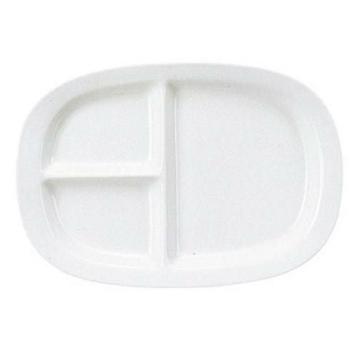 テクノライト 12インチ 三つランチ皿(SILKY BONE) /洋食器