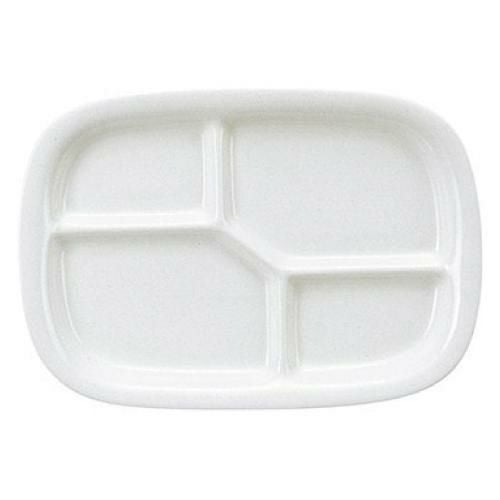 テクノライト 12インチ 四つランチ皿(SILKY BONE) /洋食器