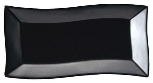 波形 24cm長角皿(黒マット) /アラカルト