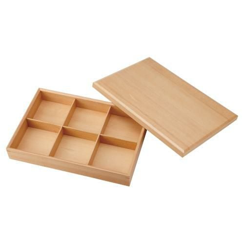 六つ仕切り 箱 木製 松花堂