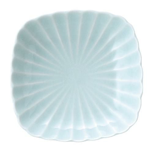 かすみ 青白 12cm丸角皿