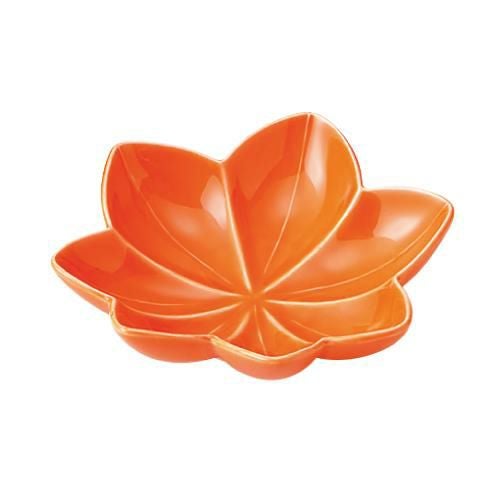 紅葉 橙 浅鉢