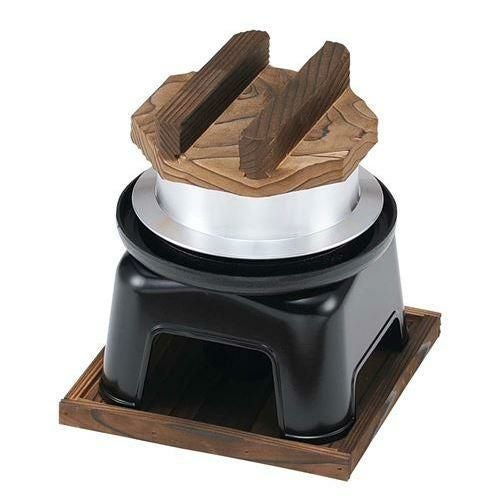 アルミ 釜飯カマドセット 煮こぼれフード付 黒