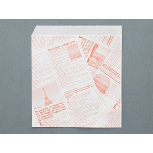 【10袋セット】耐油紙バーガー袋ヨーロピアンオレンジ 1袋(100枚入)