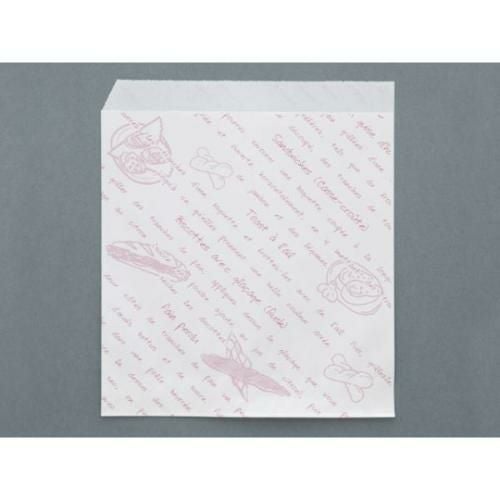 【10袋セット】耐油紙バーガー袋レシピピンク 1袋(100枚入)