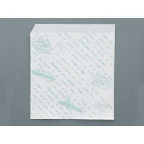 【10袋セット】耐油紙バーガー袋レシピ柄緑 1袋(100枚入)