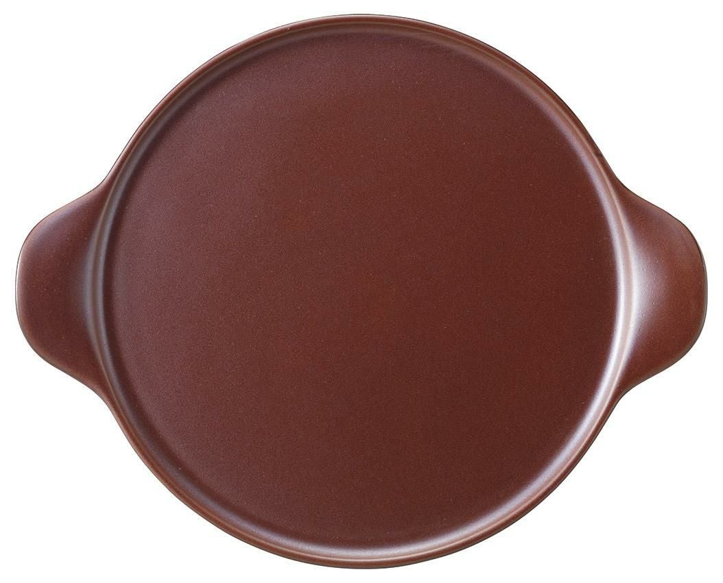 25cm手付ピザプレート(鉄赤)健康鍋