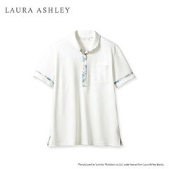 ニットシャツ レディス オフホワイト/アメリ ブルー LW201-13