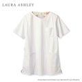 スクラブ レディス 半袖 オフホワイト／アメリ ピンク LW603-12