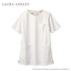 スクラブ レディス 半袖 オフホワイト／アメリ ピンク LW603-12