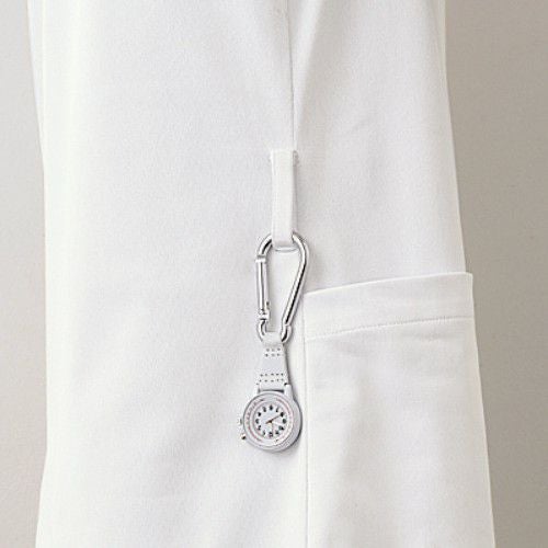 スクラブ レディス 半袖 オフホワイト／アメリ ピンク LW603-12