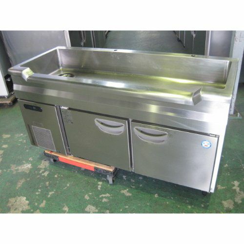 【動確済み】2022年 業務用 フクシマ 二口蛇口付き 舟形コールドテーブル LNC-120RM-SC 1200×600×800 単相 100V 舟形台下冷蔵庫 大阪発 LNC-120RX-SC フクシマガリレイ 舟形シンク付コールドテーブル冷蔵庫