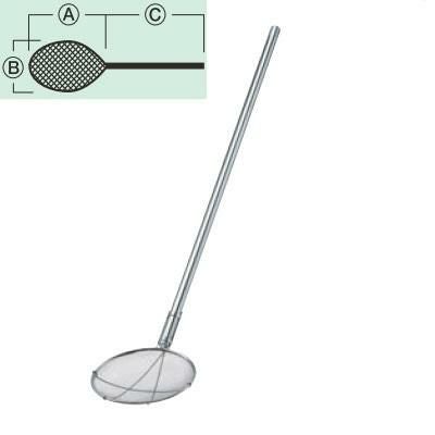 TS 18-8 パイプ 柄給食用すくい網 18cm 極荒目 2.5メッシュ/業務用