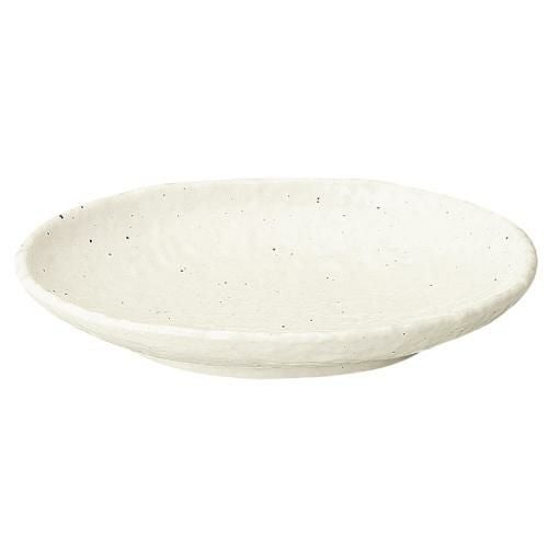 新粉引 石目小判皿 大