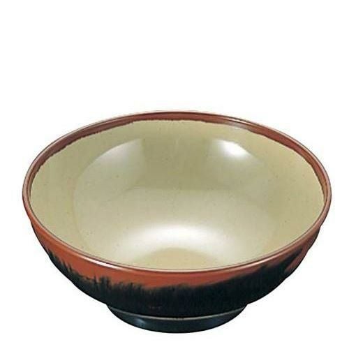 メラミン和食器 長次郎窯 そば丼 AN－64 小 G内若草
