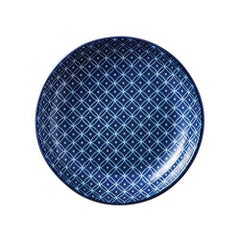 古青藍 藍七宝 10cm丸皿