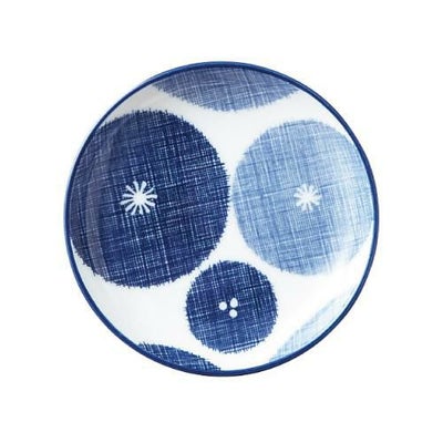 古青藍 藍花 13cm丸皿