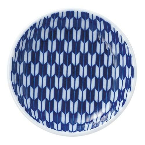 矢絣 青 13cm丸皿 /業務用食器
