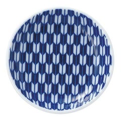 矢絣 青 13cm丸皿