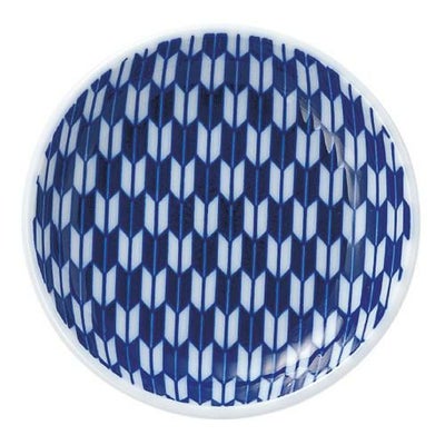 矢絣 青 13cm丸皿