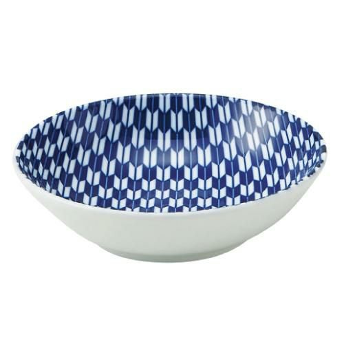 矢絣 青 13.5cm浅ボウル