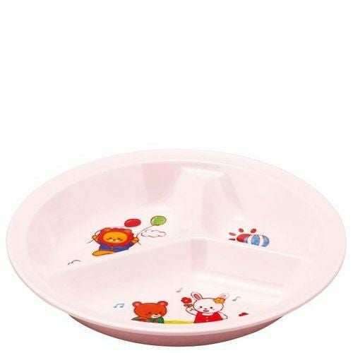 メラミン子供食器 みんなともだち。3ッ切ランチ皿 YMA－1 ピンク