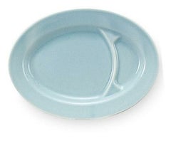 9インチ仕切小判青磁中華