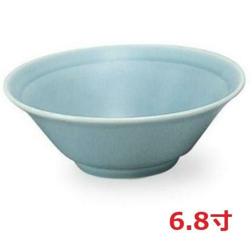 青磁中華 リム付き6.8切立丼