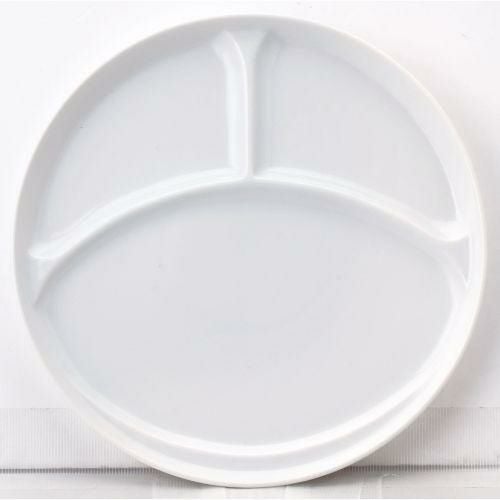 ワンディッシュプレート 22cm 3ランチ 白 /小物送料対象商品