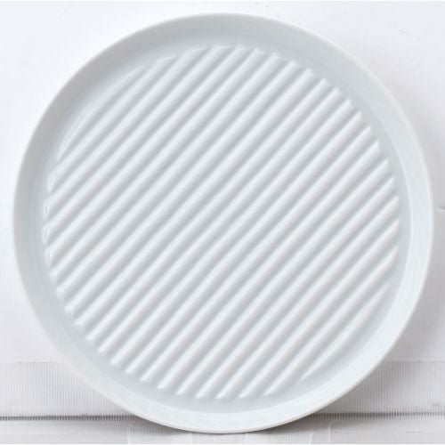 ストライプ 22cm皿 白 /小物送料対象商品