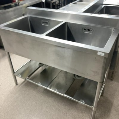 中古】二槽シンク BGあり 幅1200×奥行600×高さ900 【送料別途見積 