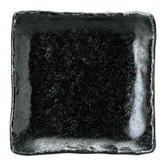 ゆず黒耀 石目4.3正角皿