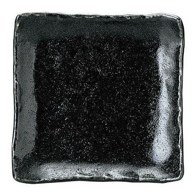 ゆず黒耀 石目4.3正角皿