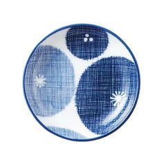 古青藍 藍花 10cm丸皿