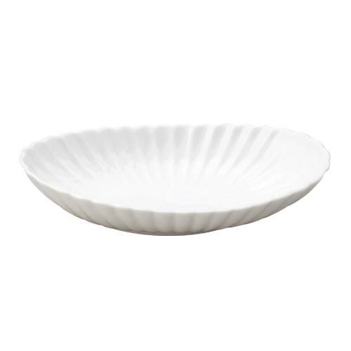 丸皿 かすみ 白 楕円皿 中