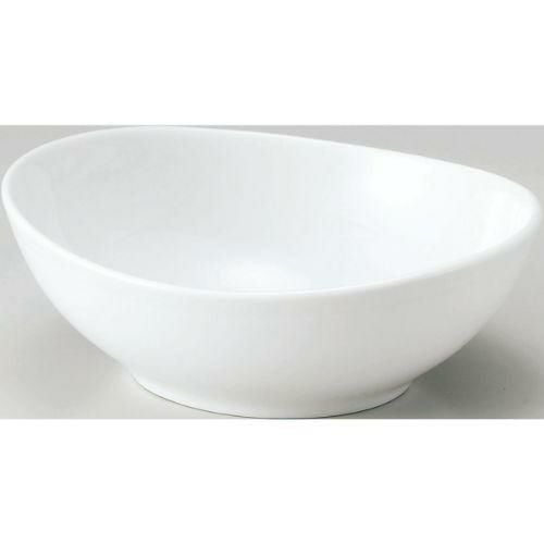 12-132-13 フリーシェイプ 18cmオーバルラインボール 白 18.4×15.6×6.5(cm)