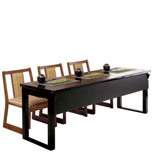 受注生産品】木製テーブル座卓 8本脚・ずり脚 3人膳(H600／H325)黒木目