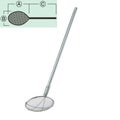 TS 18-8 パイプ柄丸型給食用スクイ網短柄 24cm 14メッシュ